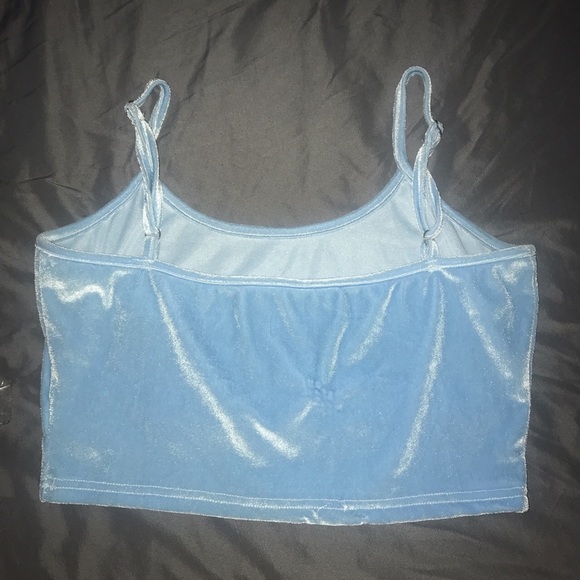 blue velvet cropped cami - Picture 2 of 2